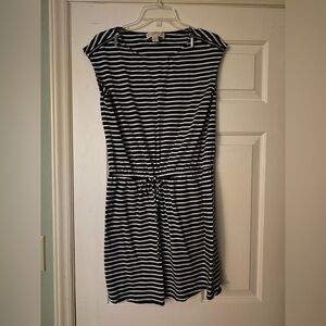 Michael Kors Black and White Striped casual dress